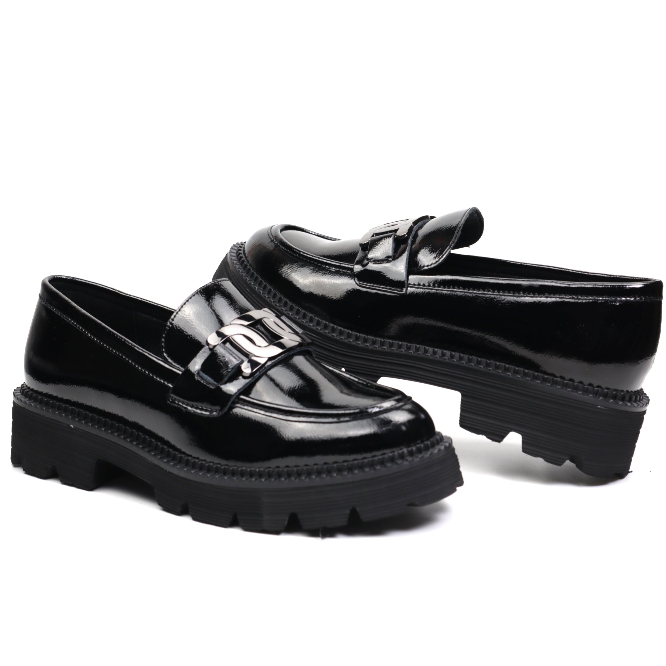 Pass Collection Pantofi dama V4VA30039 01 L negru lac ID3641-NGL