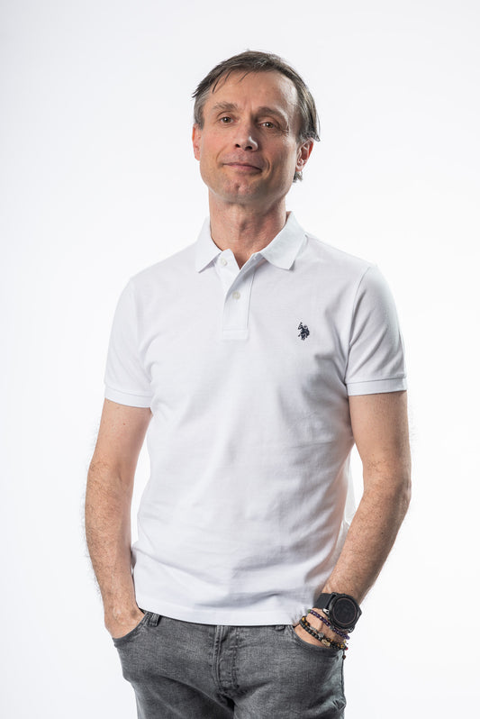 U.S. Polo Assn Tricou barbati guler si maneca scurta Alb HB0001-ALB