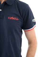 Iceberg Tricou barbati guler si maneca scurta Bleumarin HB0006-BLM