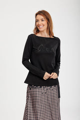Anekke Tricou dama maneca lunga 41281 427 BLACK HD0022-BLK