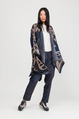 Anekke Poncho dama 41284 002 BLUE/BEIGE HD0032-BLBEI