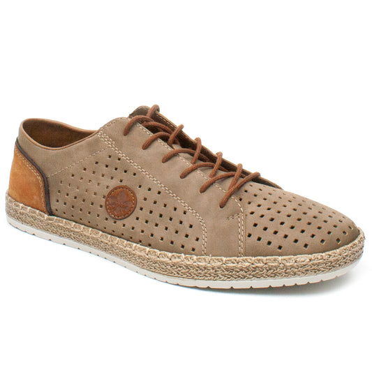 Rieker Pantofi barbati perforati B5213 64 maro nubuk IB2260-MARON