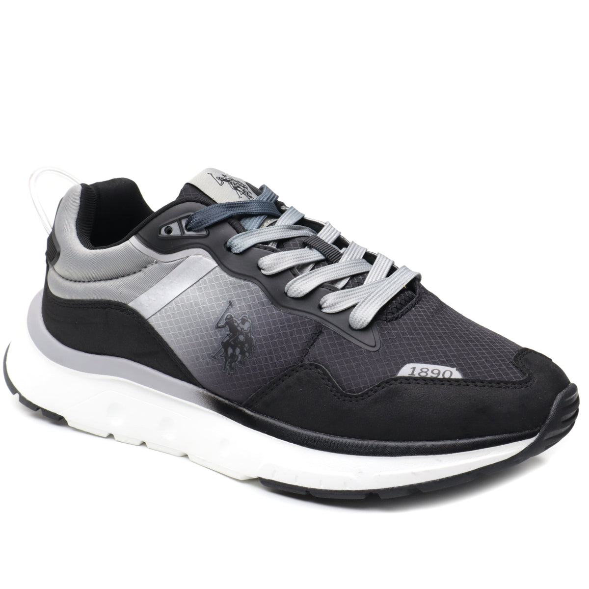 U.S. Polo Assn Snekers barbati SNIPER001M/4NH1 BLACK/LIGHT GREY IB2509-BLKLGR