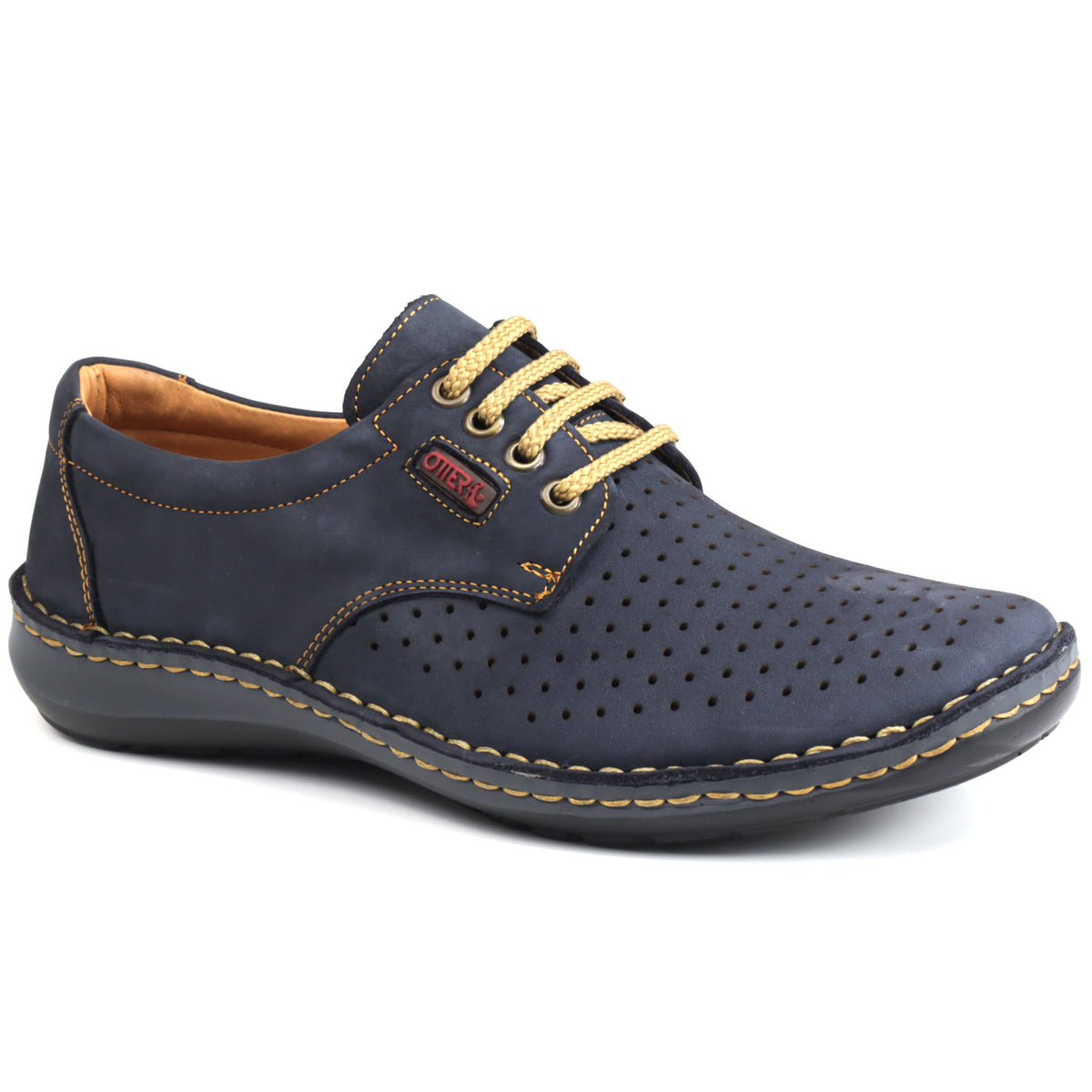 Otter Pantofi barbati perforati OT9554 42 N bleumarin nubuk IB2651-BLMN