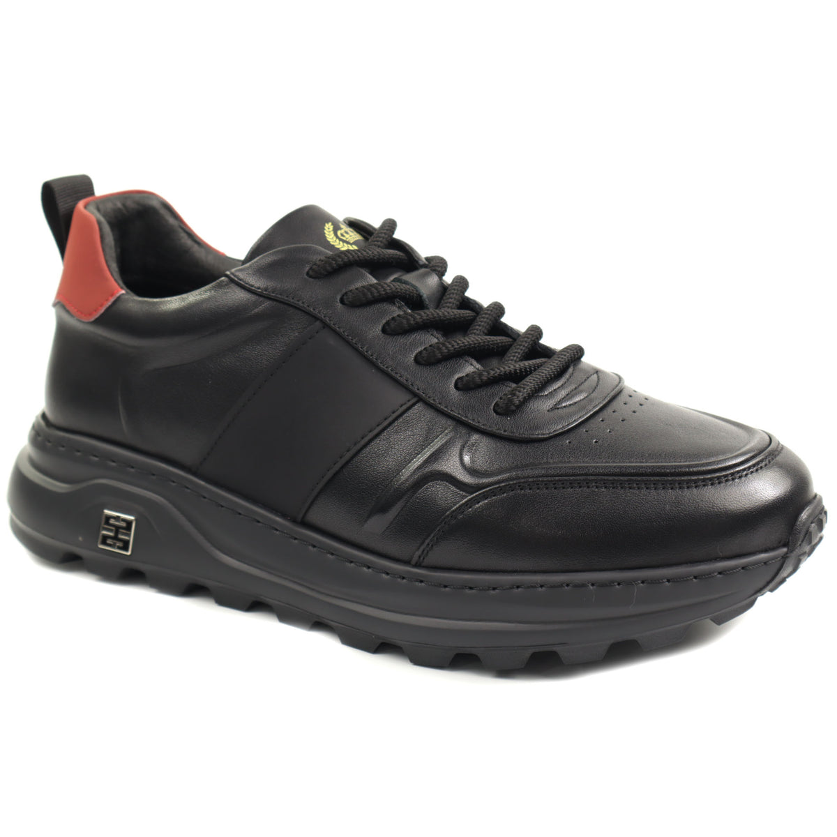 Franco Gerardo Pantofi barbati piele naturala 302 BLACK/RED IB2766-BKRD