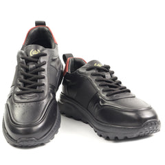 Franco Gerardo Pantofi barbati piele naturala 302 BLACK/RED IB2766-BKRD