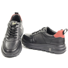 Franco Gerardo Pantofi barbati piele naturala 302 BLACK/RED IB2766-BKRD