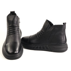 Franco Gerardo Ghete barbati piele naturala 2M72703 BLACK IB2797-BLK