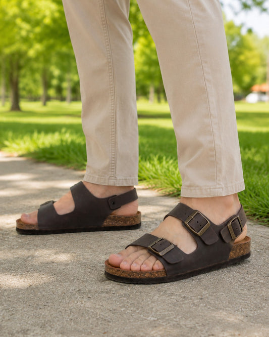 Plakton Sandale barbati piele naturala 175113 maro IB2836-MARO