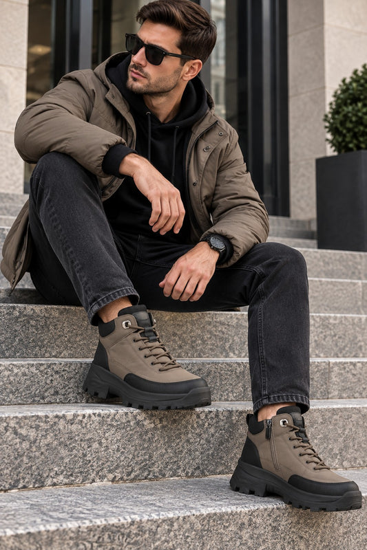 Franco Gerardo Ghete barbati piele naturala E18013 GRAY IB2860-GRY