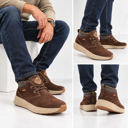 JEEP Ghete barbati piele naturala JM62042A DARK BROWN IB2898-CDB