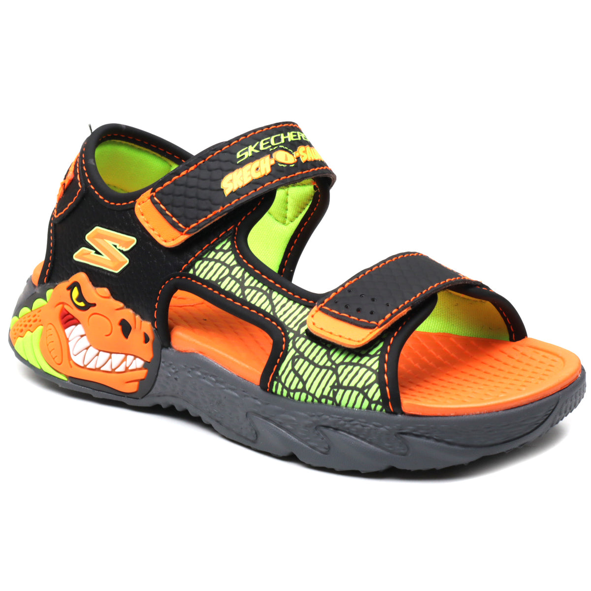 Skechers Sandale copii baieti CREATURE SPLASH 400614L BLACK/ORANGE ICB0075-BKOR