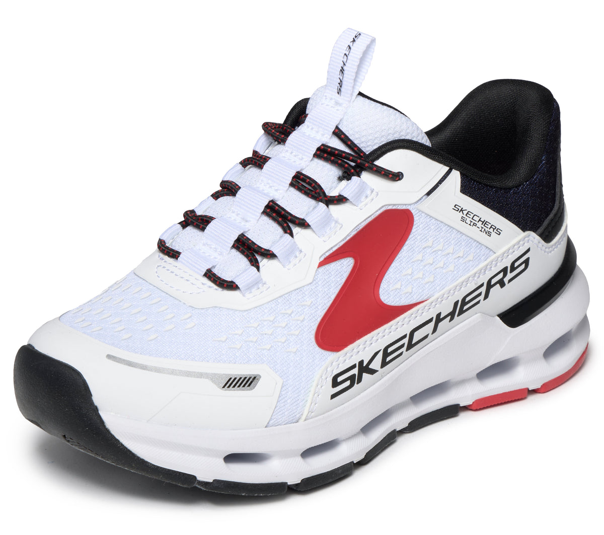 Skechers Pantofi copii baieti sport GLIDE STEP PLUS VISTA LANE 404203L WHITE/BLACK/RED ICB0113-WBKR