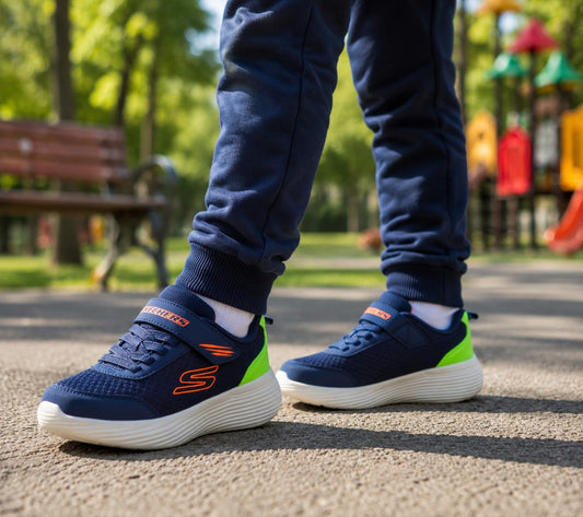 Skechers Pantofi copii baieti sport GO RUN 400 V2 QUANTA STRIDE 405084L NAVY ICB0121-NVY