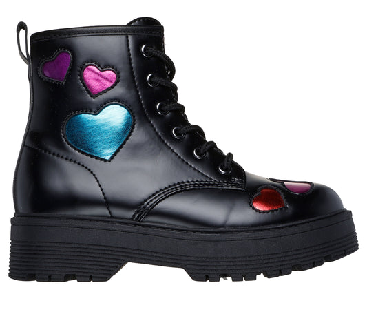 Skechers Ghete copii fete GRAVLEN HI METALLIC HEART 303409L BLK ICF0107-BLK