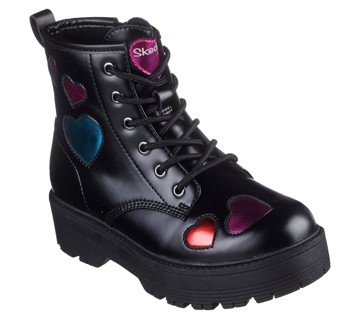 Skechers Ghete copii fete GRAVLEN HI METALLIC HEART 303409L  ICF0107-BLK