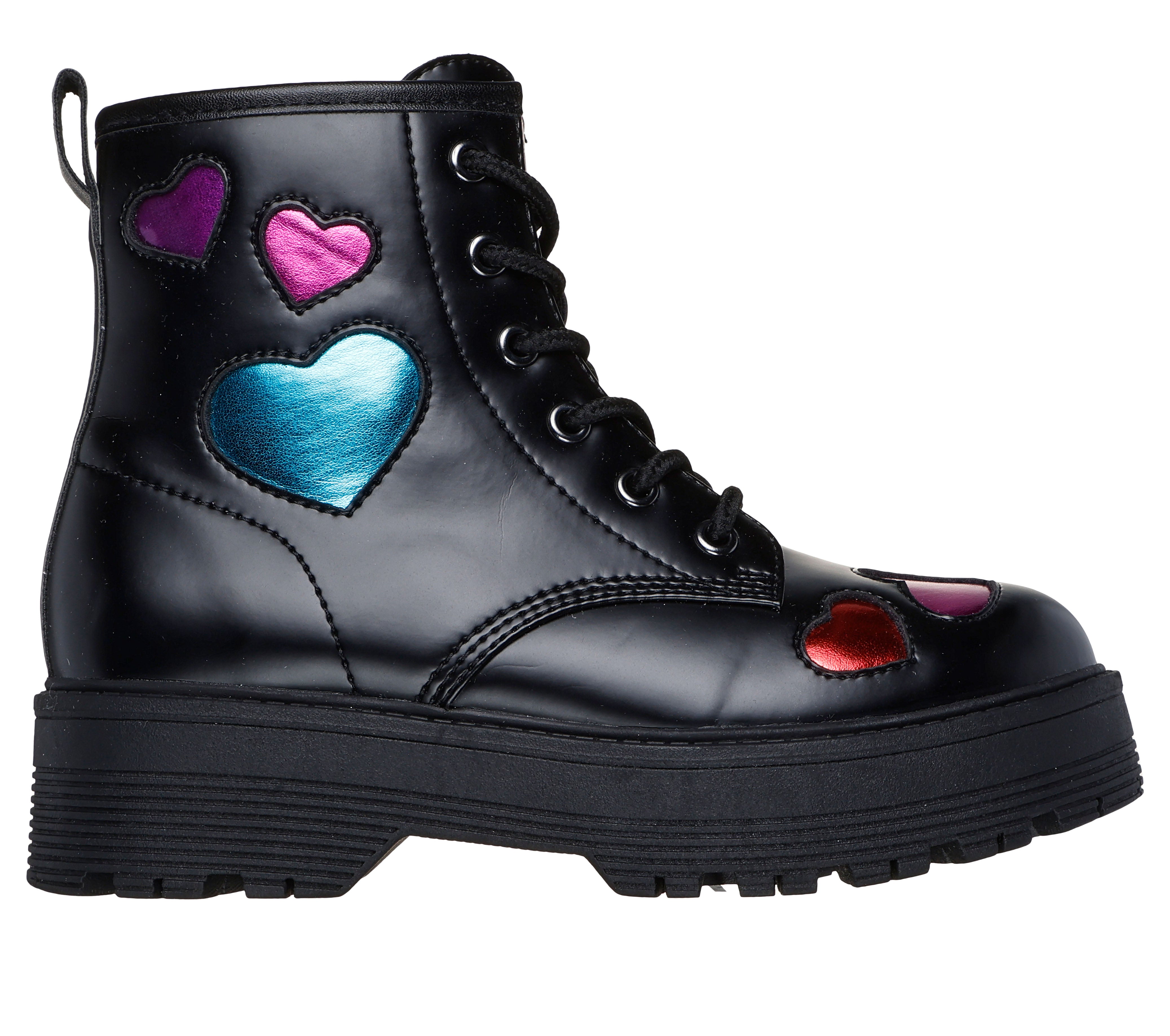 Skechers Ghete copii fete GRAVLEN HI METALLIC HEART 303409L  ICF0107-BLK