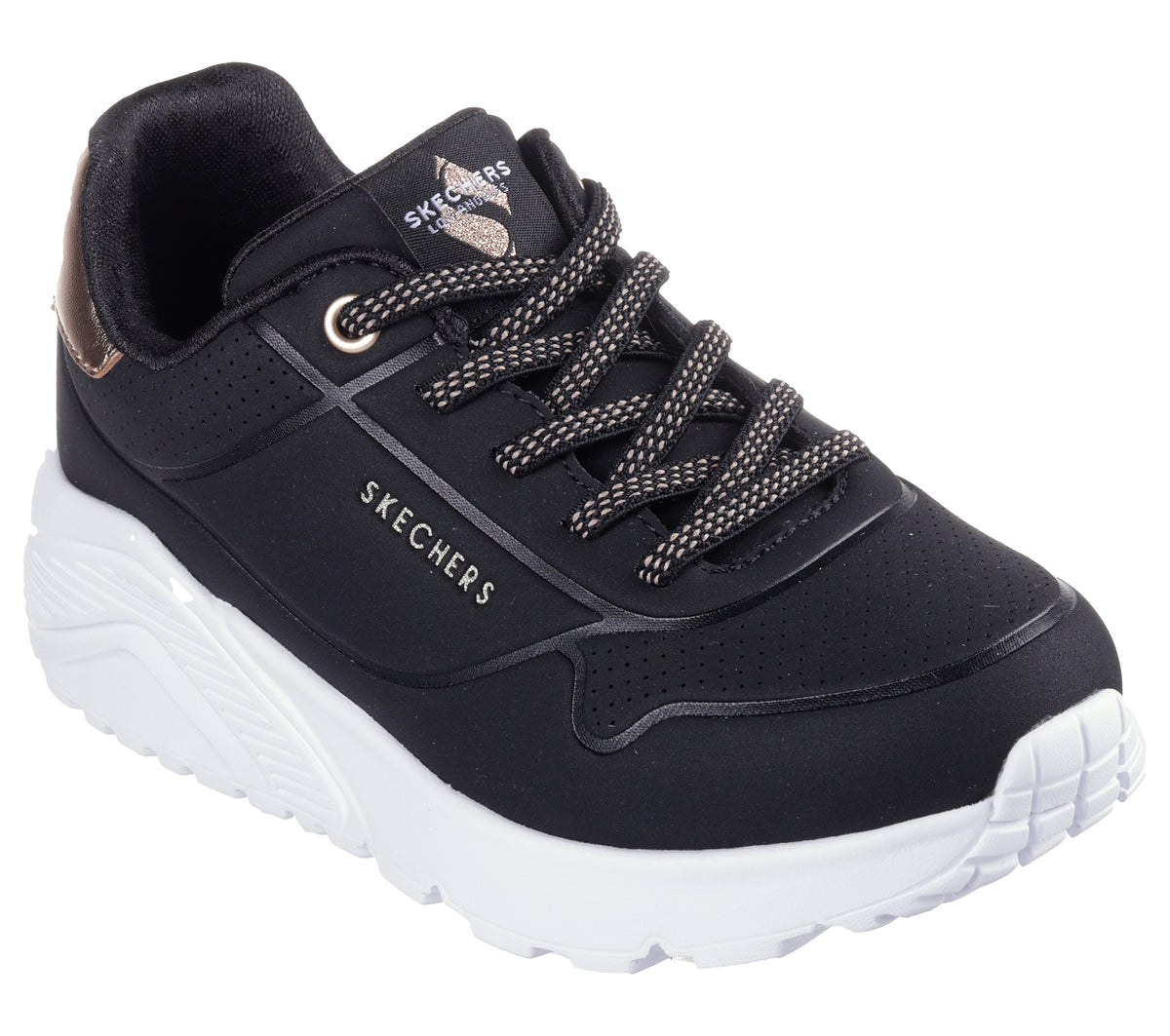 Skechers Pantofi copii fete sport UNO LITE METALLIC MODE 310384L BLACK ICF0108-BLK