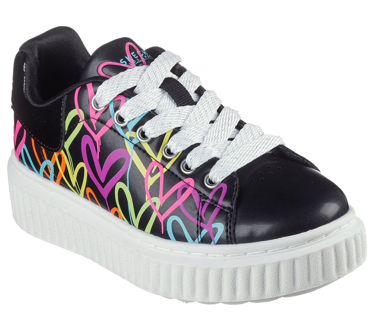 Skechers Pantofi copii fete sport HI RIDGE HEART TAKEOVER 314076L BLACK/MULTICOLOR ICF0110-BKMT