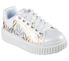 Skechers Pantofi copii fete sport HI RIDGE HEART TAKEOVER 314076L WHITE/GOLD ICF0110-WTGD