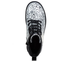 Skechers Ghete copii fete GRAVLEN HI DOODLE DOWN 303408L SILVER/BLACK ICF0112-SLBK