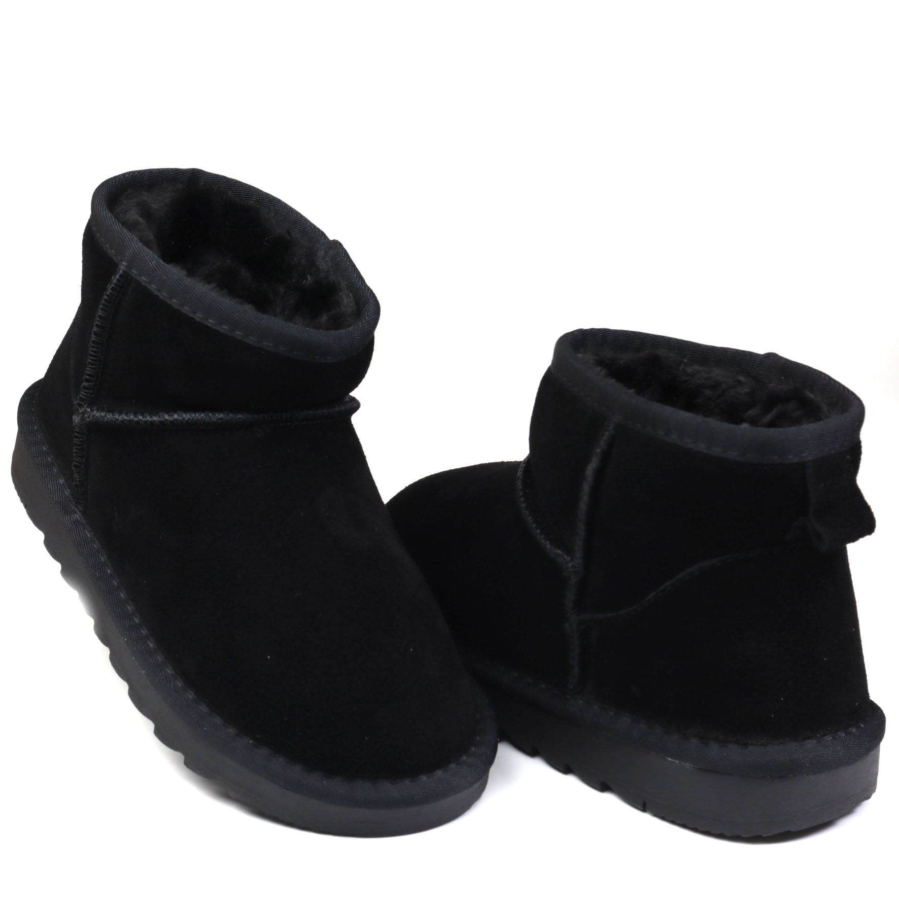 Energy Ghete copii fete stil UGG negru velur ICF0114-NGV