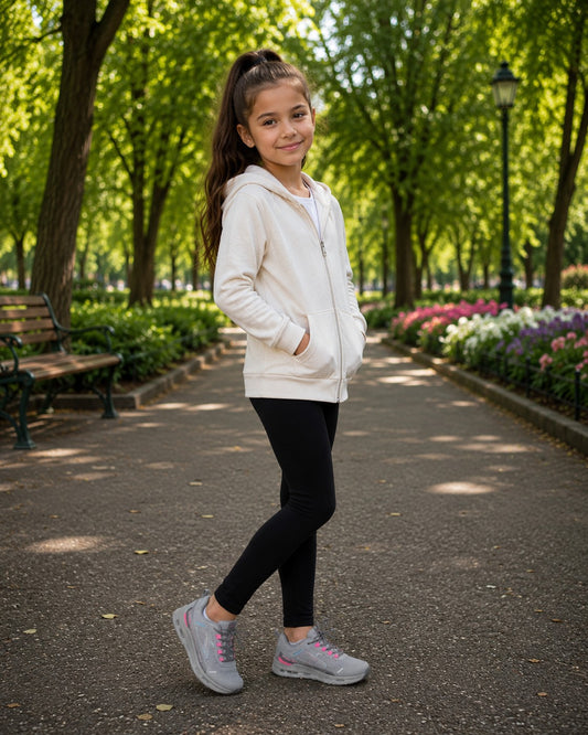 Skechers Pantofi copii fete sport GLIDE STEP VISTA LANE 303654L GRAY/PINK ICF0127-GYPK