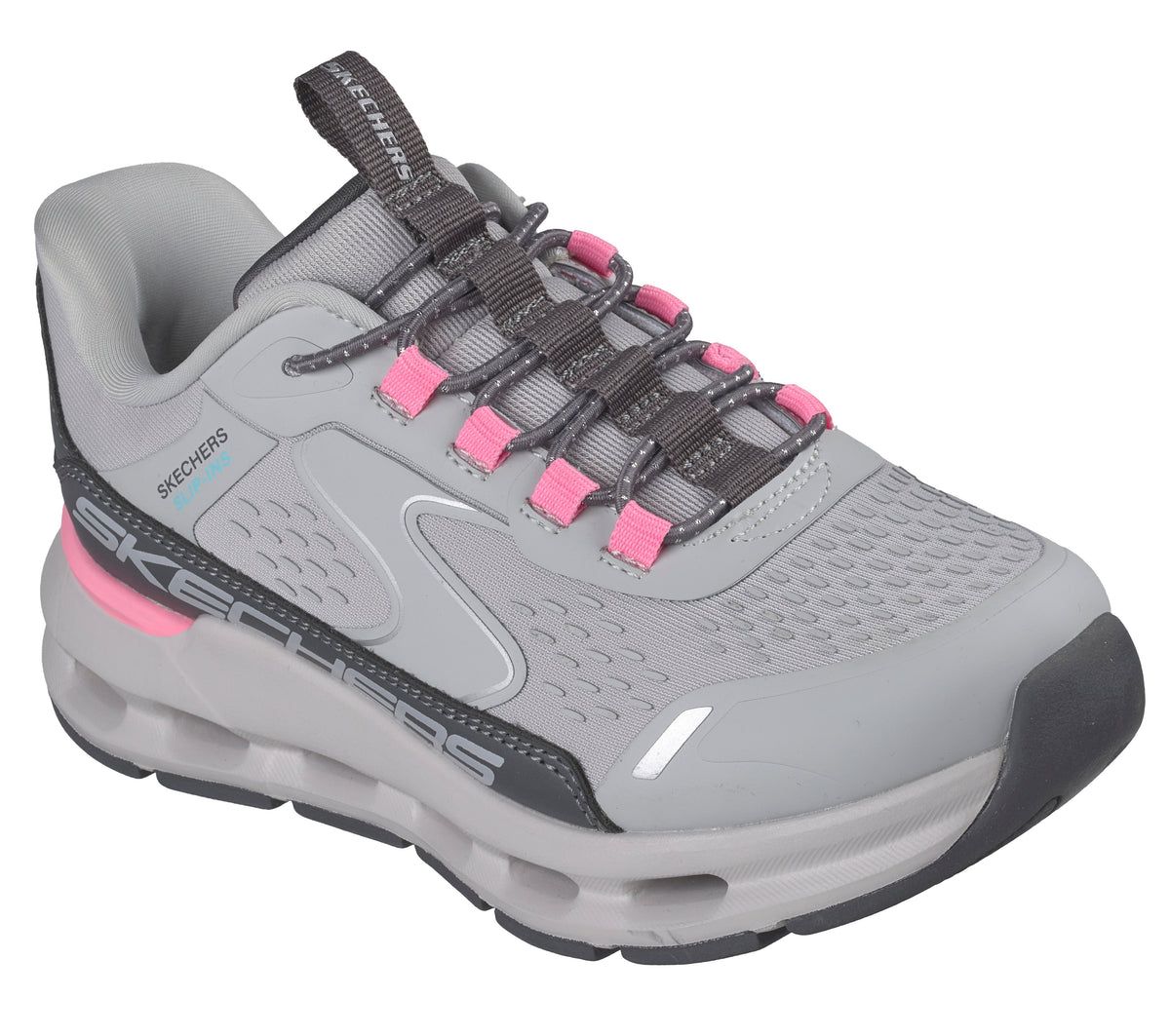 Skechers Pantofi copii fete sport GLIDE STEP VISTA LANE 303654L GRAY/PINK ICF0127-GYPK