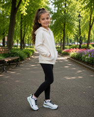 Skechers Pantofi copii fete sport GLIDE STEP VISTA LANE 303654L WHITE/BLACK/TURQOISE ICF0127-WBTQ
