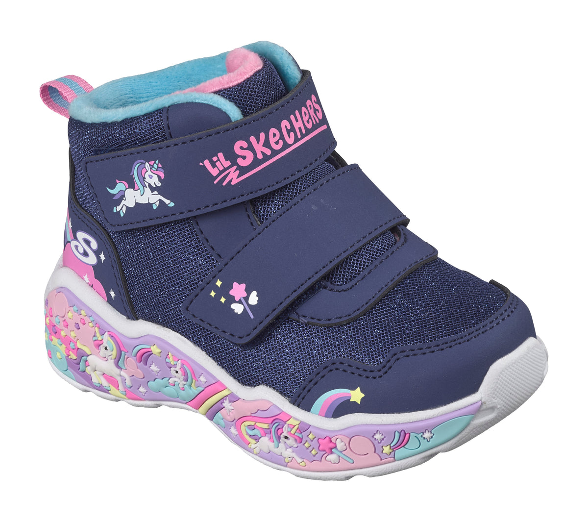 Skechers Ghete copii fete PLAY SCENE 303163N NAVY/MULTICOLOR NVMT ICF0156-NVMT