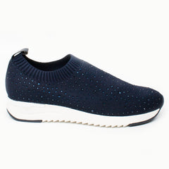 Caprice Pantofi sport dama slip on cu strasuri bleumarin ID2381-BLM