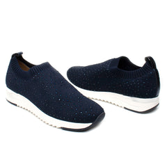 Caprice Pantofi sport dama slip on cu strasuri bleumarin ID2381-BLM