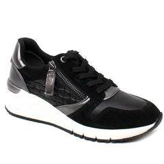 Tamaris Pantofi dama sport fermoar siret alb negru ID2386-NG