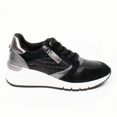 Tamaris Pantofi dama sport fermoar siret alb negru ID2386-NG