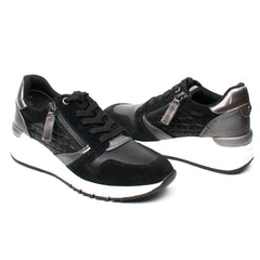 Tamaris Pantofi dama sport fermoar siret alb negru ID2386-NG