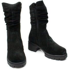 Catali Shoes Ghete dama 212809SP negru velur ID2711-NGV