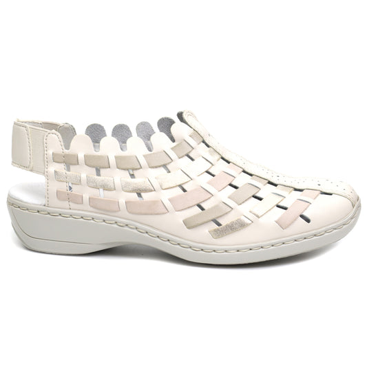Rieker Pantofi dama perforati 413V8 60 bej ID3423-BEJ