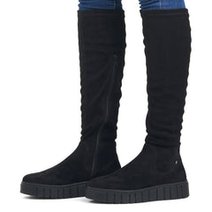 Rieker Cizme dama stretch cu velur W1080 00 negru velur ID3659-NGV