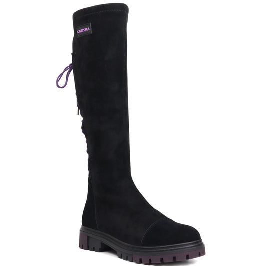 Karisma Cizme dama W1W300004 01 Z negru velur ID3739-NGV