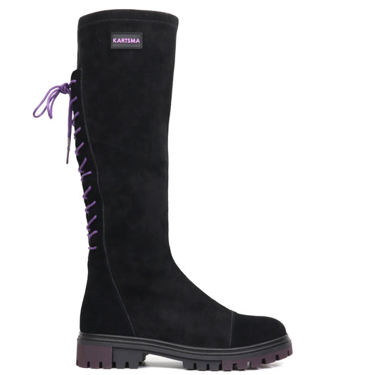 Karisma Cizme dama W1W300004 01 Z negru velur ID3739-NGV