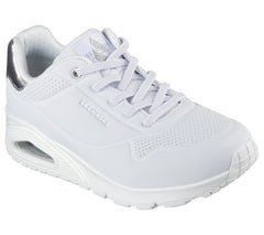 Skechers Pantofi dama sport UNO SHIMMER AWAY 155196 WHITE/SILVER ID3812-WSL