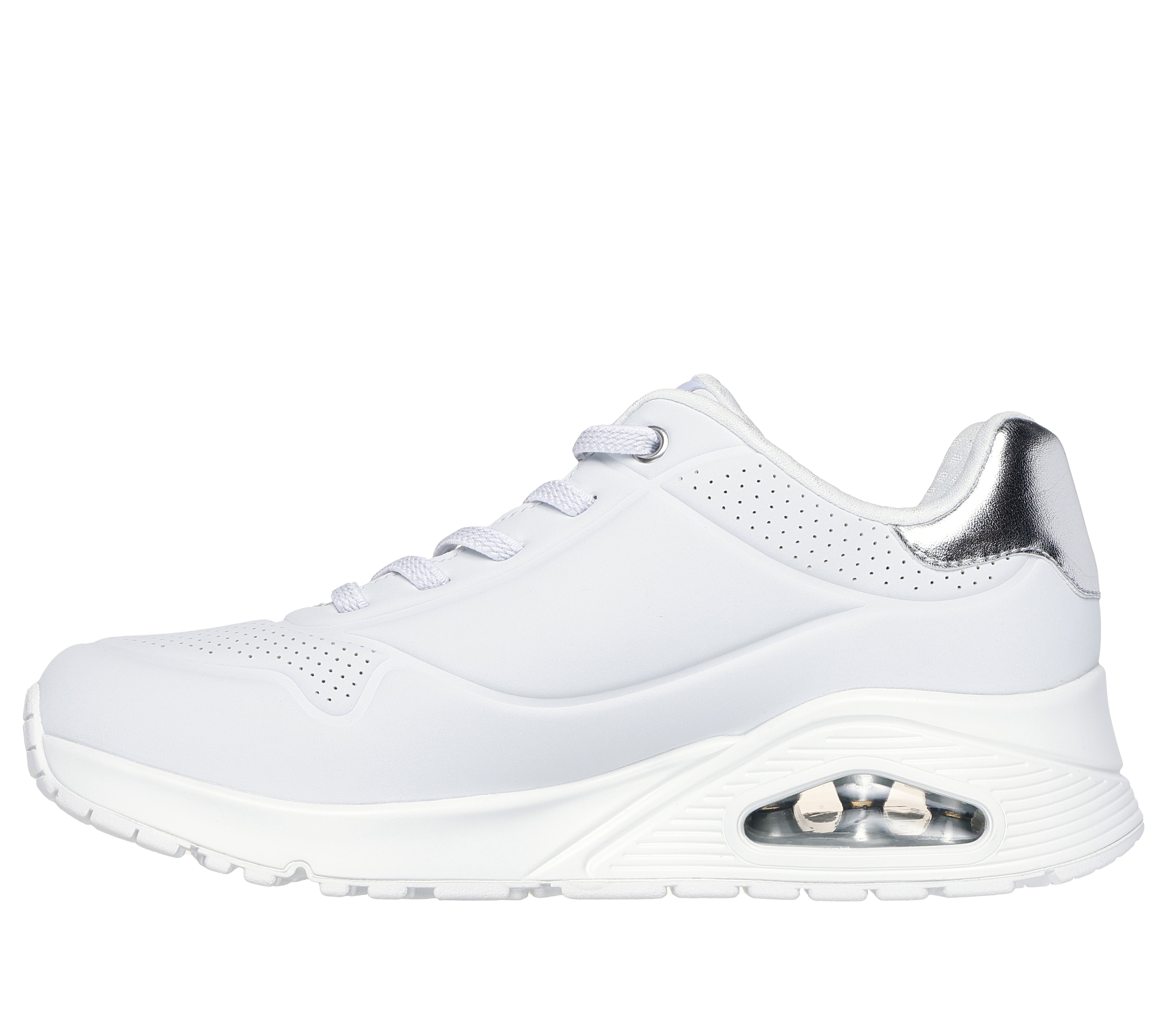 Skechers Pantofi dama sport UNO SHIMMER AWAY 155196 WHITE/SILVER ID3812-WSL