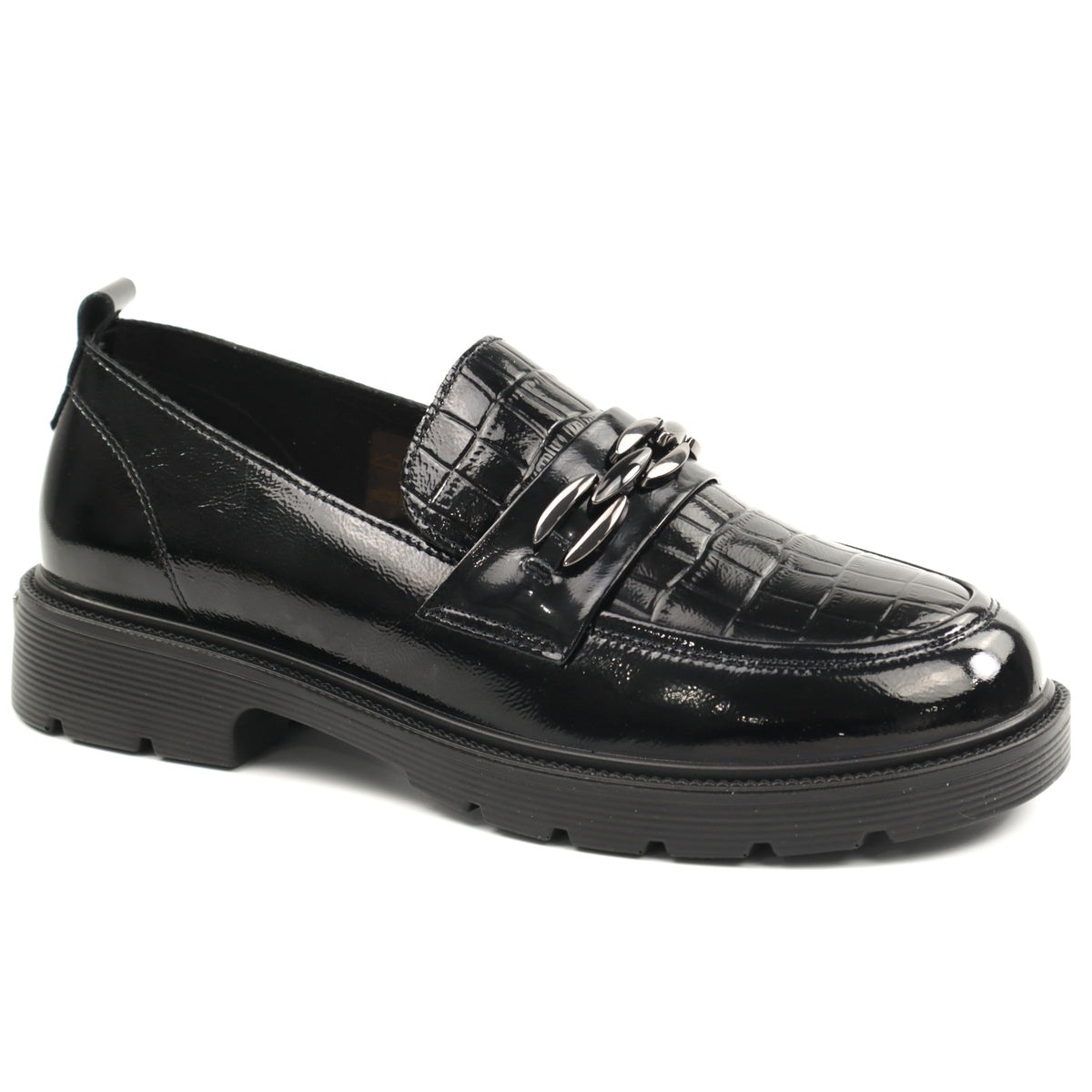 Pass Collection Pantofi dama X4X450028A 01 L negru lac ID4143-NGL
