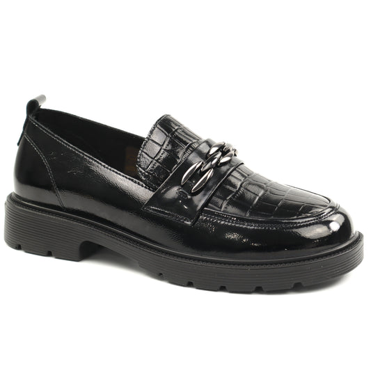 Pass Collection Pantofi dama X4X450028A 01 L negru lac ID4143-NGL