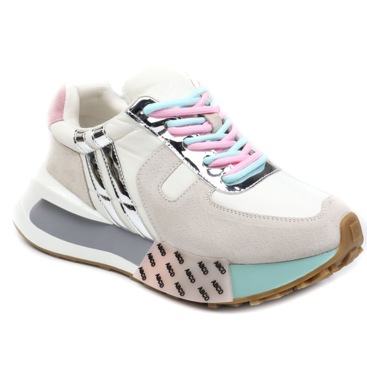 Feeling Sneakers dama piele naturala 3578 argintiu ID4344-AG