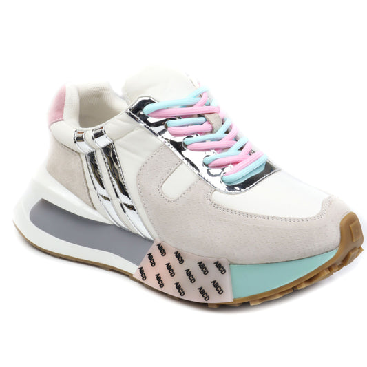 Feeling Sneakers dama piele naturala 3578 argintiu ID4344-AG