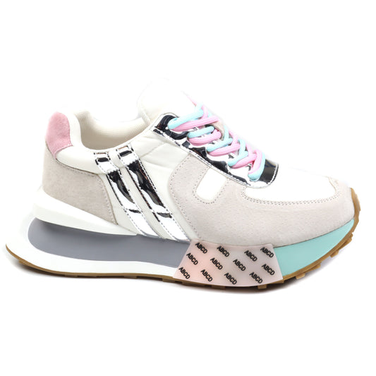 Feeling Sneakers dama piele naturala 3578 argintiu ID4344-AG