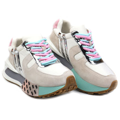 Feeling Sneakers dama piele naturala 3578 argintiu ID4344-AG