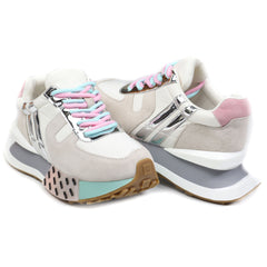 Feeling Sneakers dama piele naturala 3578 argintiu ID4344-AG