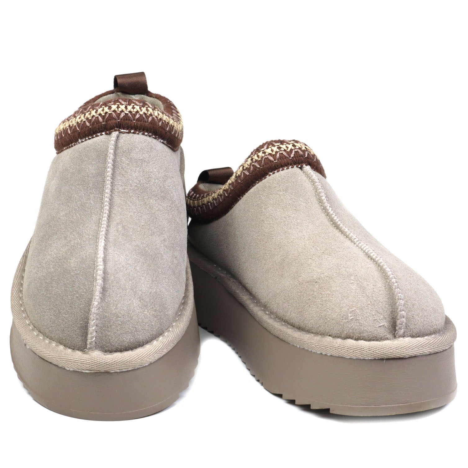 Soprani Couture Saboti dama Hugh Platform stil UGG SCW421P22 taupe velur ID4350-TPEV